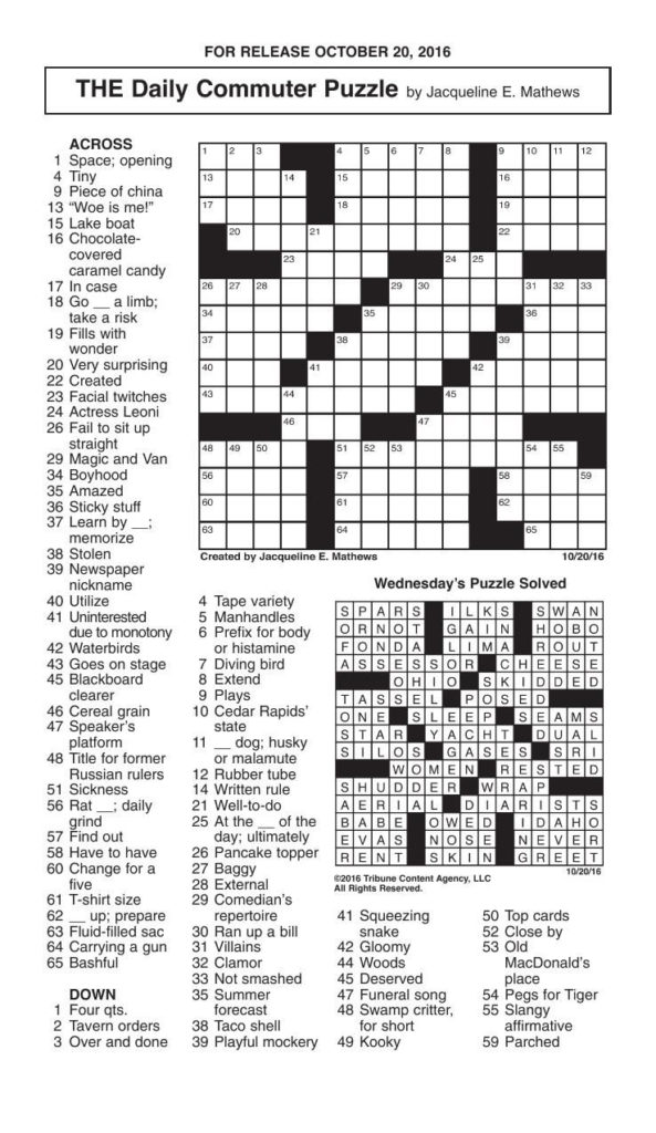 October Crossword Puzzle Printable Printable Crossword