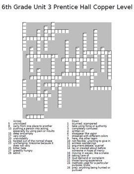Prentice Hall Literature 6th Grade Crossword Puzzles Full