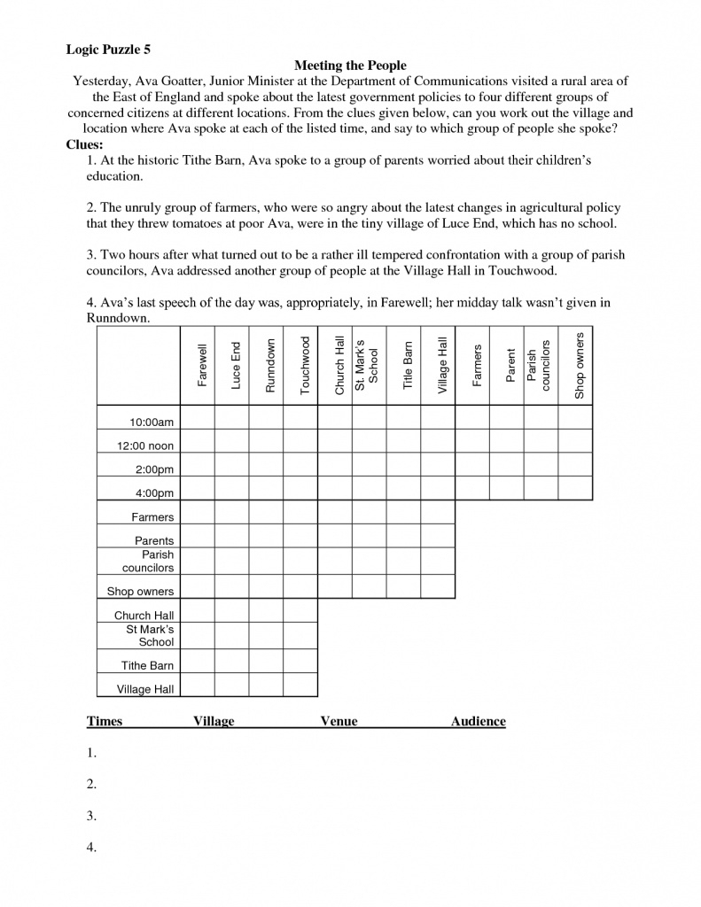 Printable Christmas Logic Puzzle Printable Crossword Puzzles