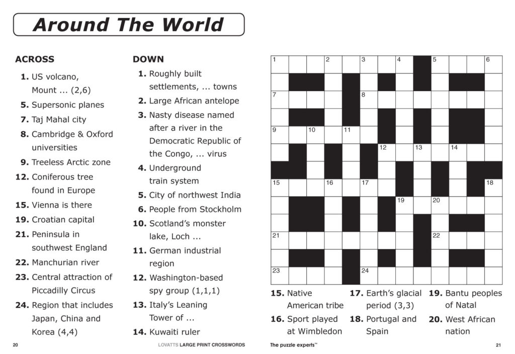 Printable Crossword Puzzles Australia