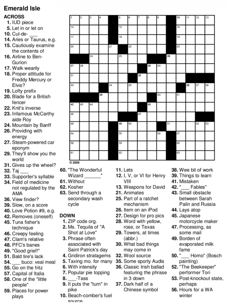Printable Crossword Puzzles 2018 Printable Crossword Puzzles