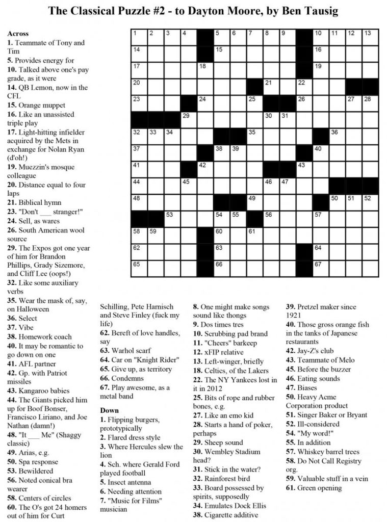 Printable Crossword Puzzles 6 Coloring Kids