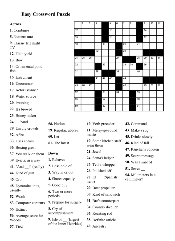 Array | Printable Crossword Puzzles, Bingo Cards, Forms