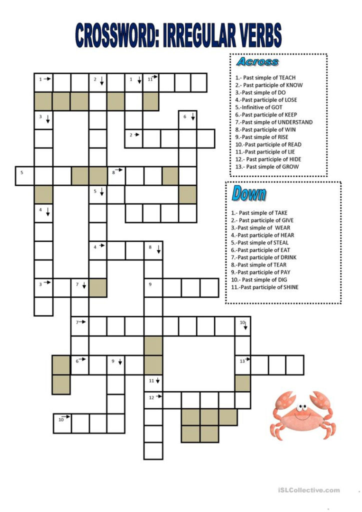 Printable Crossword Esl