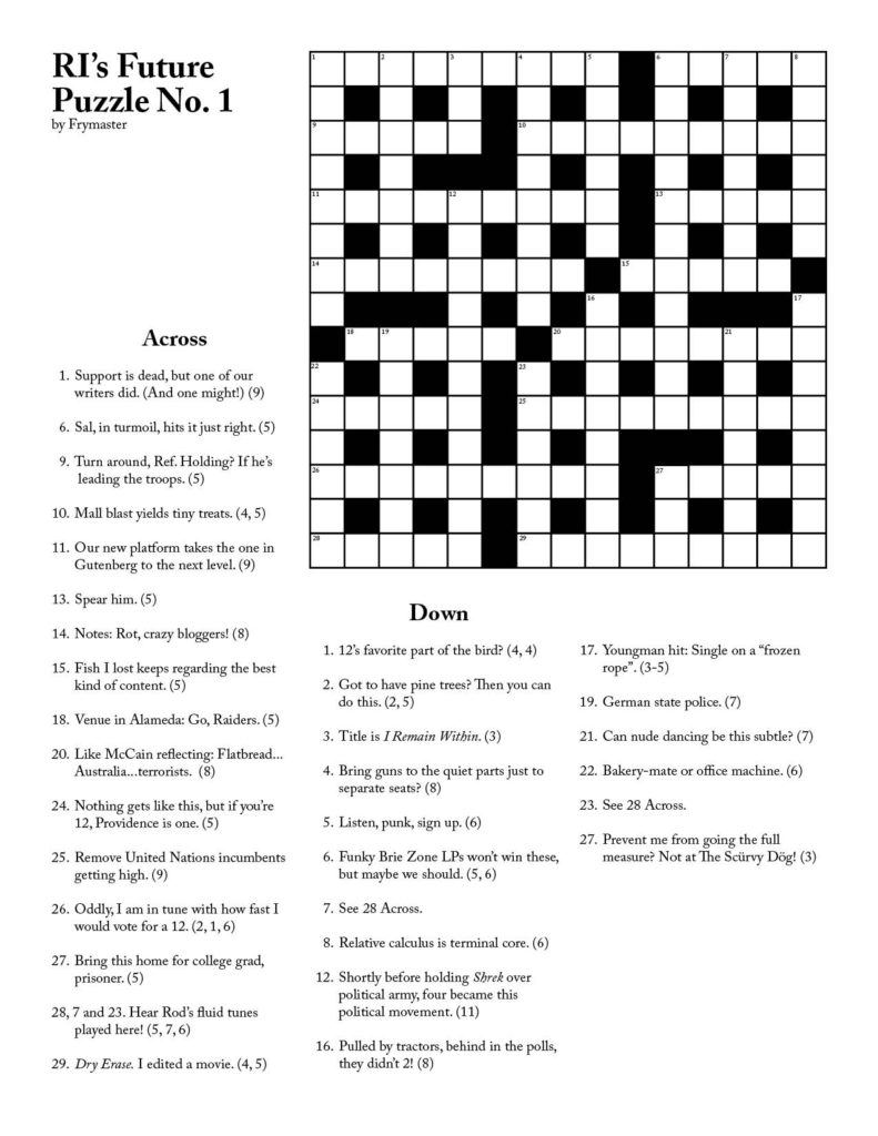 Printable Cryptic Crossword Puzzles