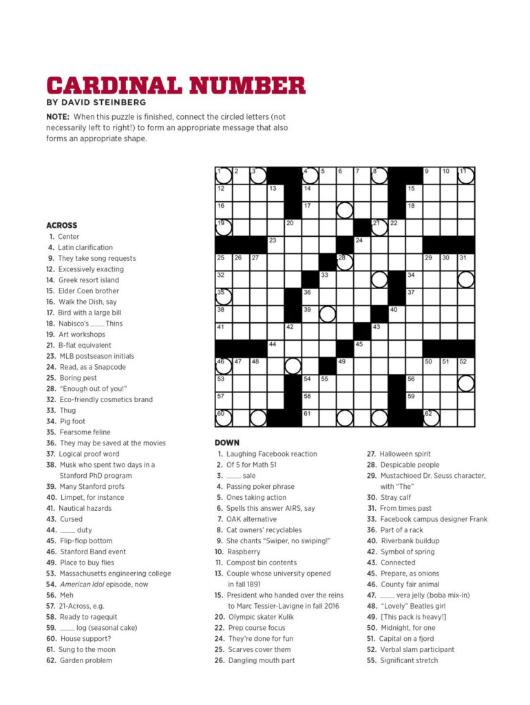 Printable Daily Record Crossword