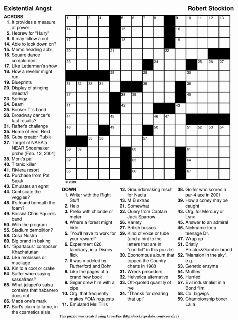 Printable Hard Crossword Puzzles