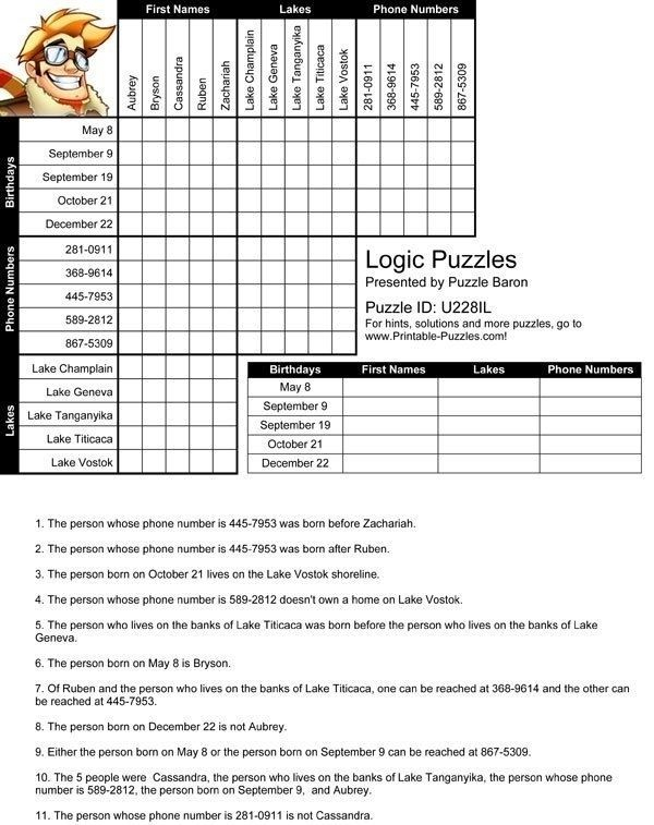 Printable Logic Puzzles Carisoprodolpharm For Free