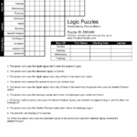 Printable Logic Puzzles Logic Puzzles Printable