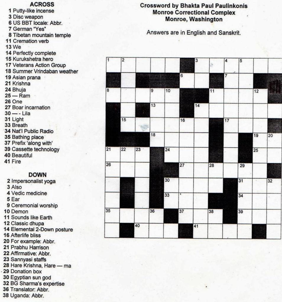 Free Printable Crossword Puzzles For Middle School