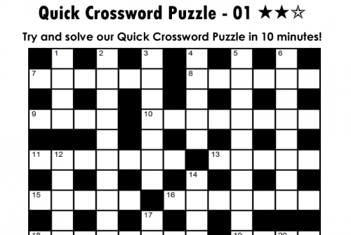 Printable Quick Crosswords Puzzle Baron