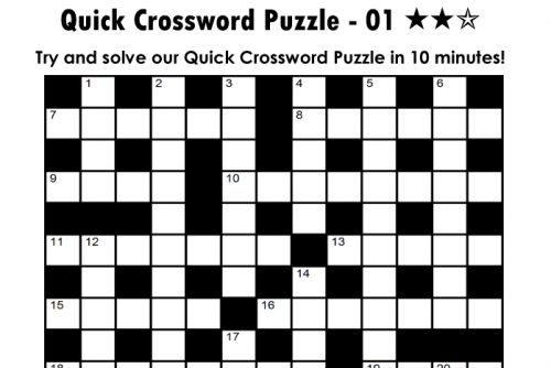 Printable Quick Crossword