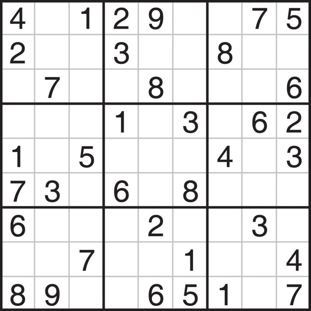 Free Printable 9x9 Sudoku Puzzles