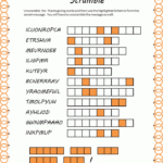 Printable Thanksgiving Word Scramble Thanksgiving Words