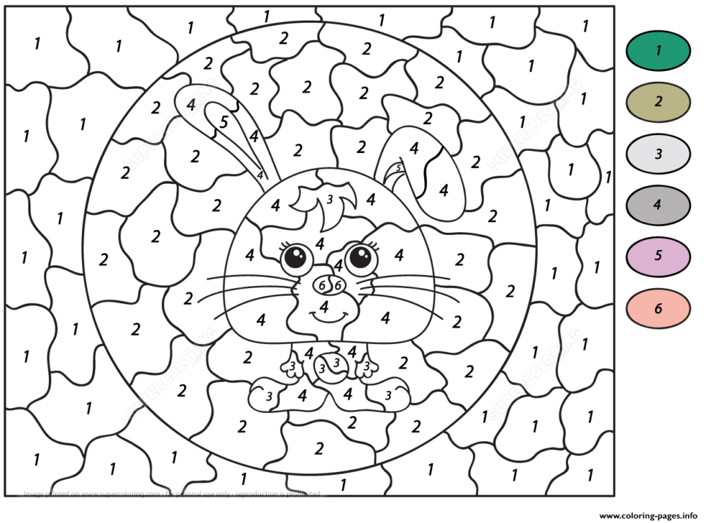Rabbit Color By Number Free Printable Online Crossword