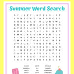 Summer Word Search FREE Printable Worksheet For Kids