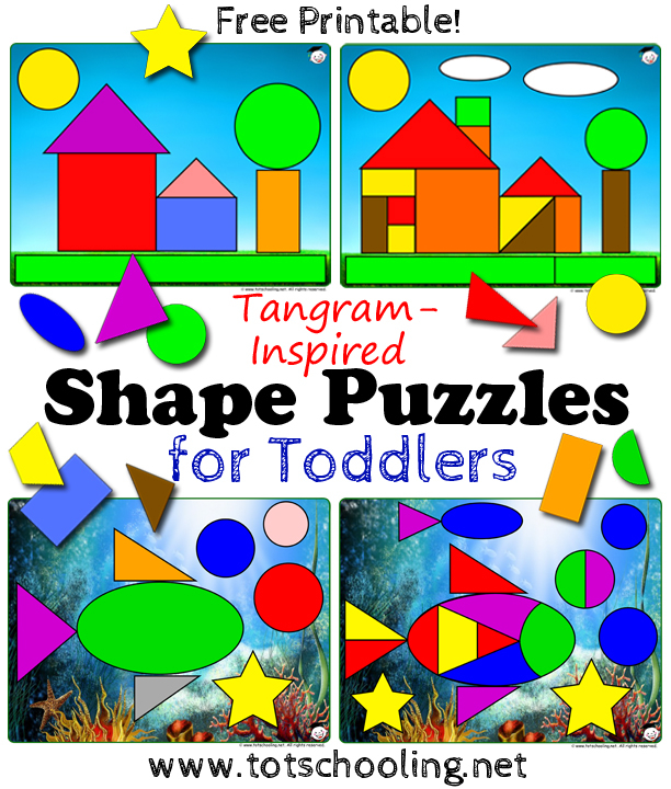 Tangram Shape Puzzles For Toddlers Totschooling