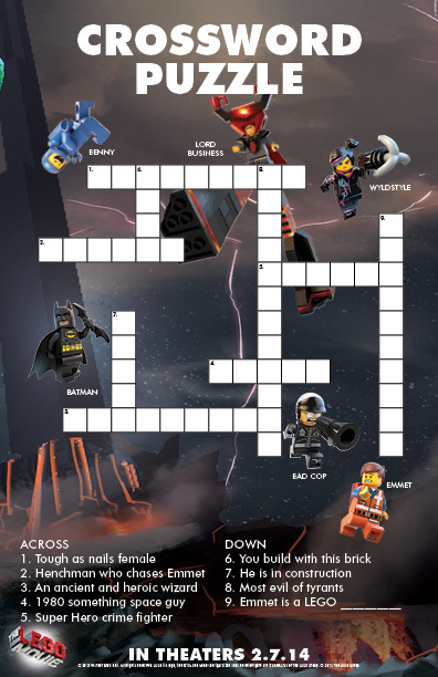 Printable Lego Crossword Puzzle