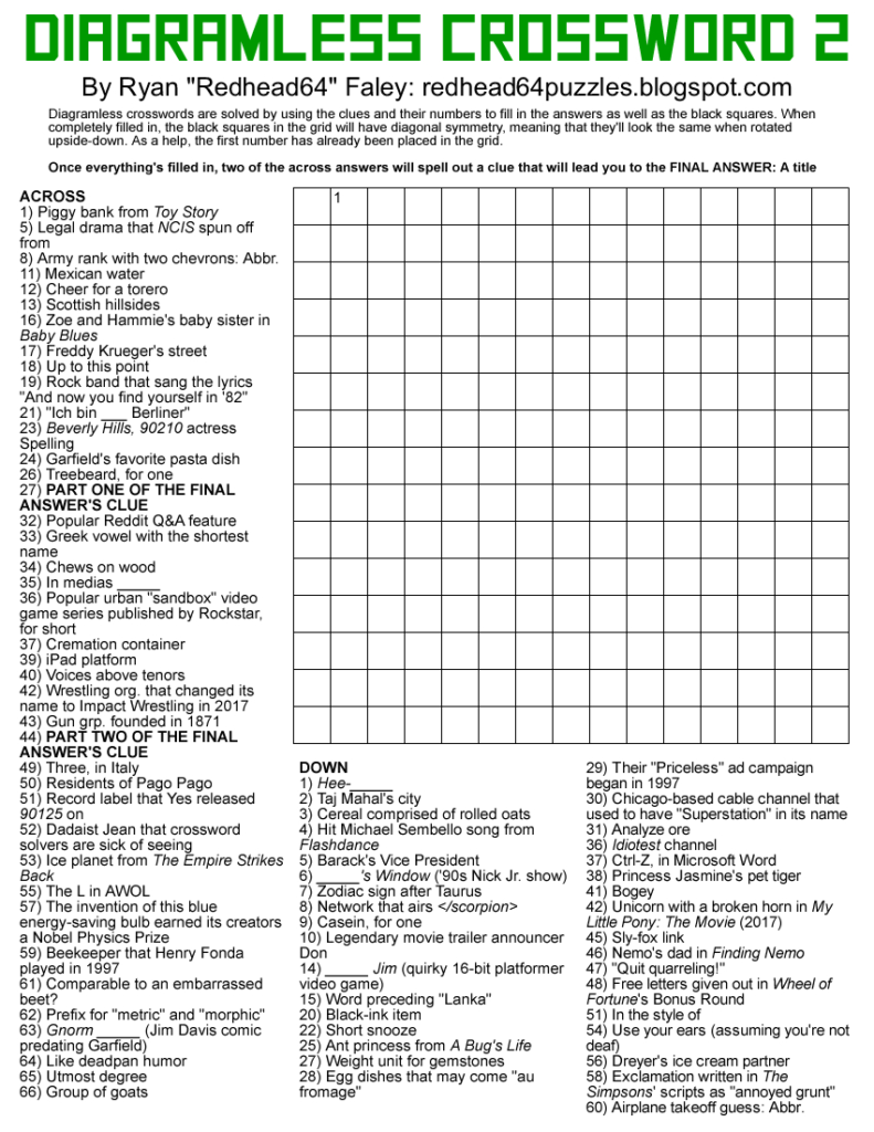 The New York Times Crossword In Gothic July 2010
