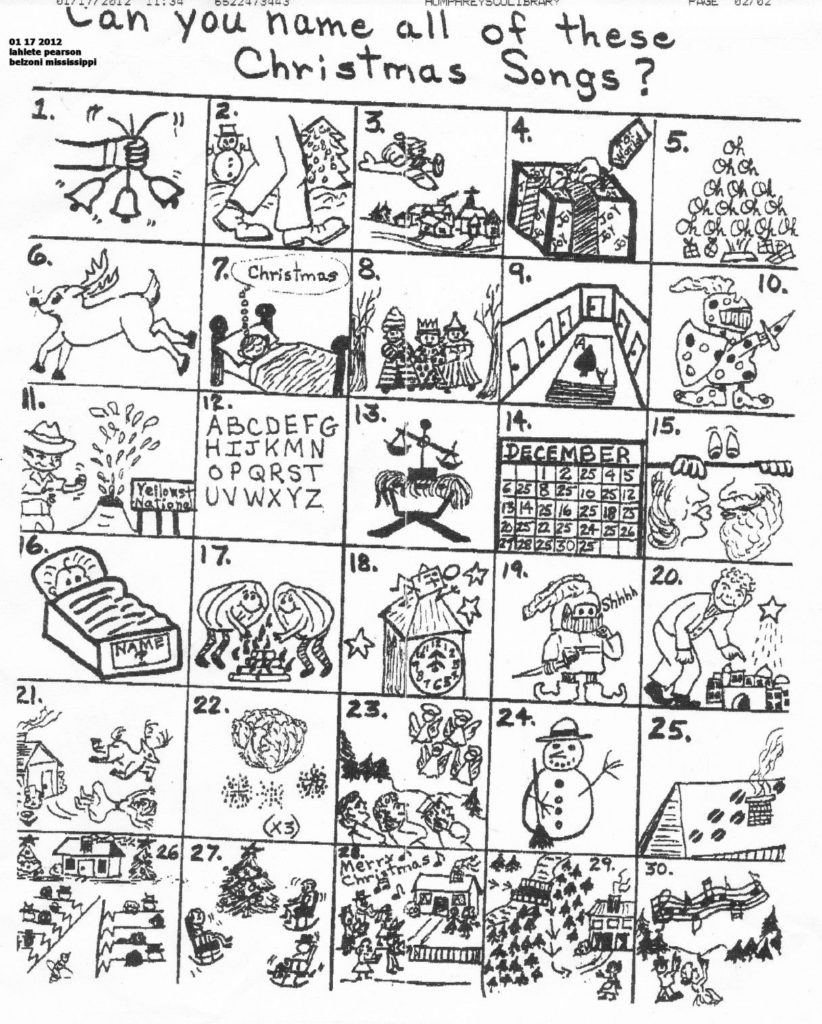 Free Printable Christmas Carol Puzzles