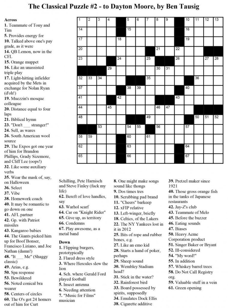 Usa Today Printable Crossword Puzzles Printable