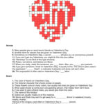 Valentines Day Crossword Puzzle Heart Shaped Valentines