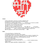 Valentines Day Crossword Puzzle Heart Shaped Valentines