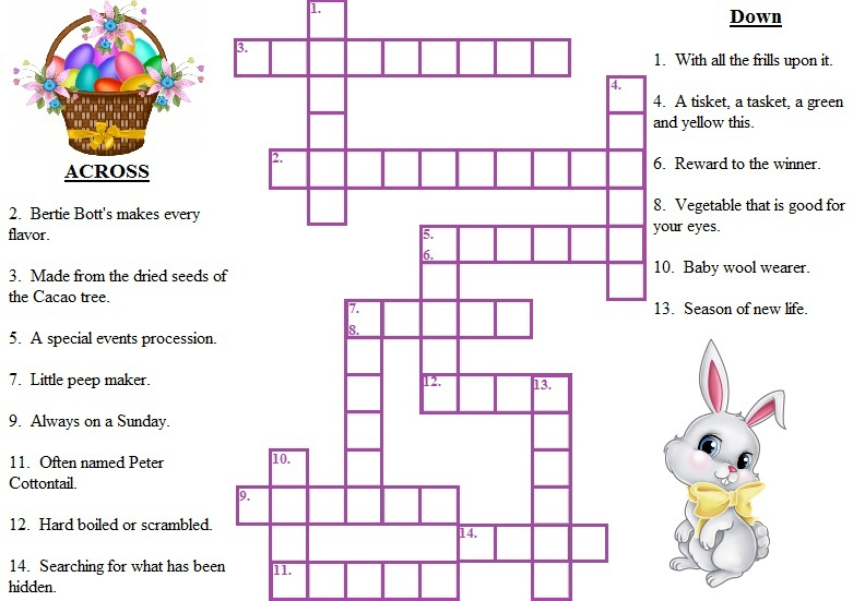Printable Easter Crossword Puzzles