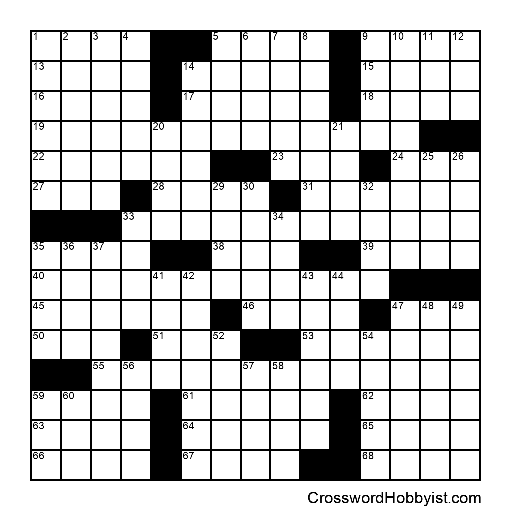 Printable 15x15 Crossword Puzzle