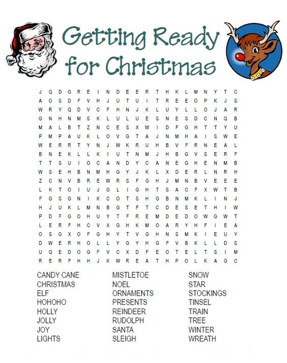 Free Printable Christmas Word Search Puzzles Adults