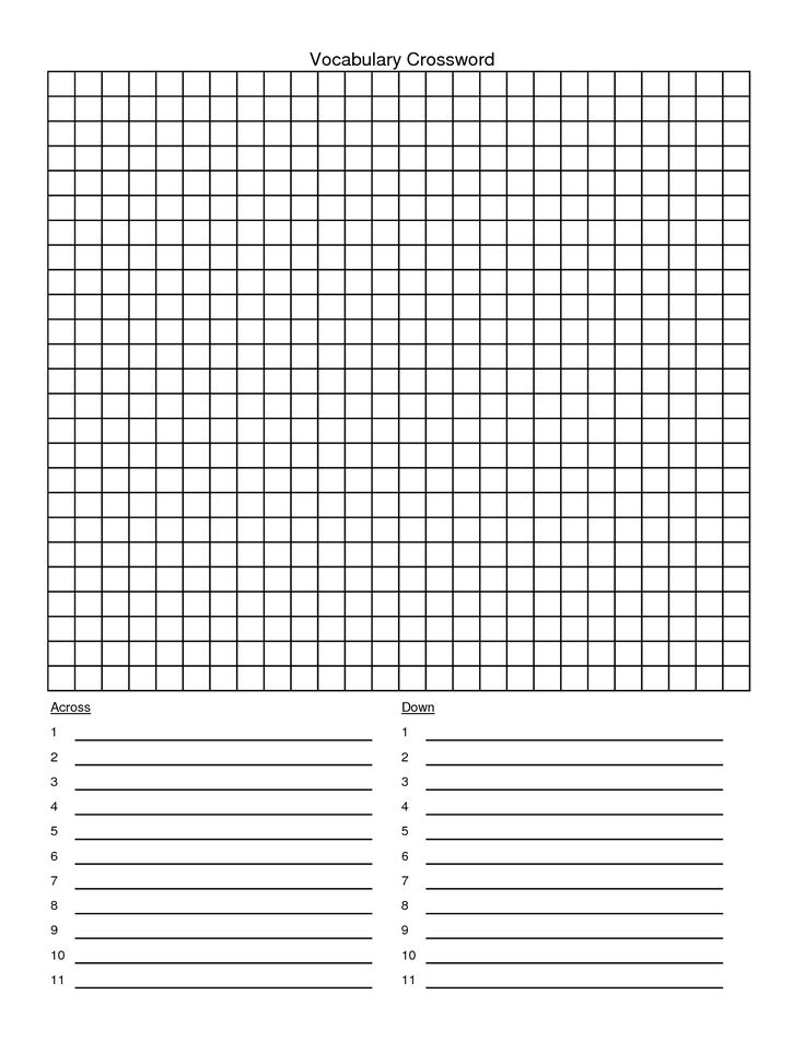 Printable Crossword Template Free