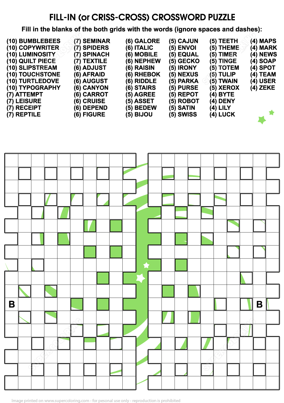 Free Printable Fill In Puzzles