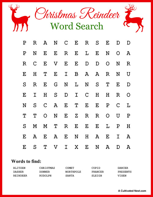 Free Printable Christmas Word Search Puzzles Adults