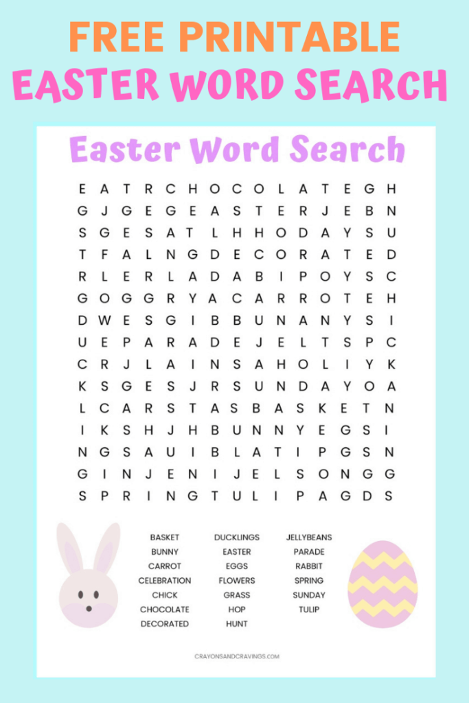 Free Printable Easter Word Search Puzzle For Kids Simply