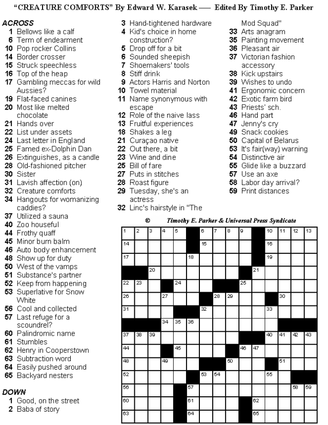 Free Printable Crossword Puzzles Medium Difficulty