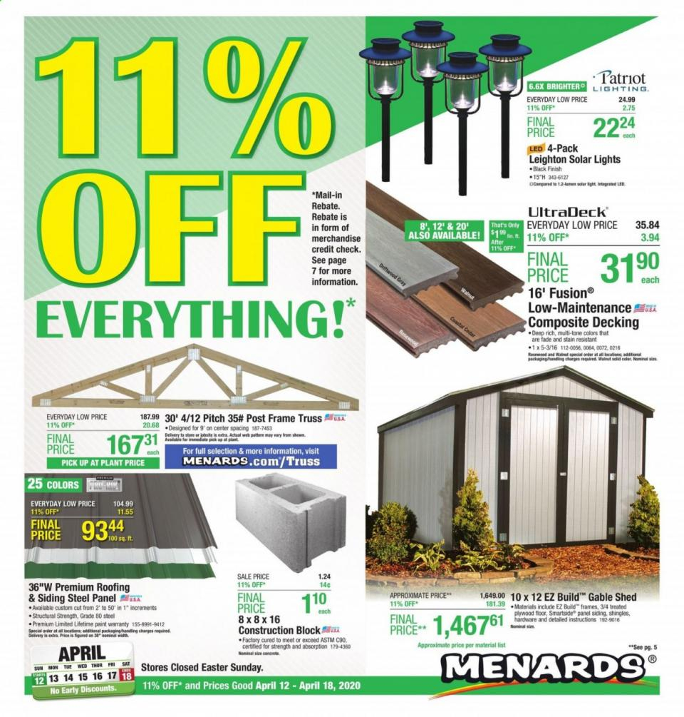 Is Menards 11 Rebate On Everything