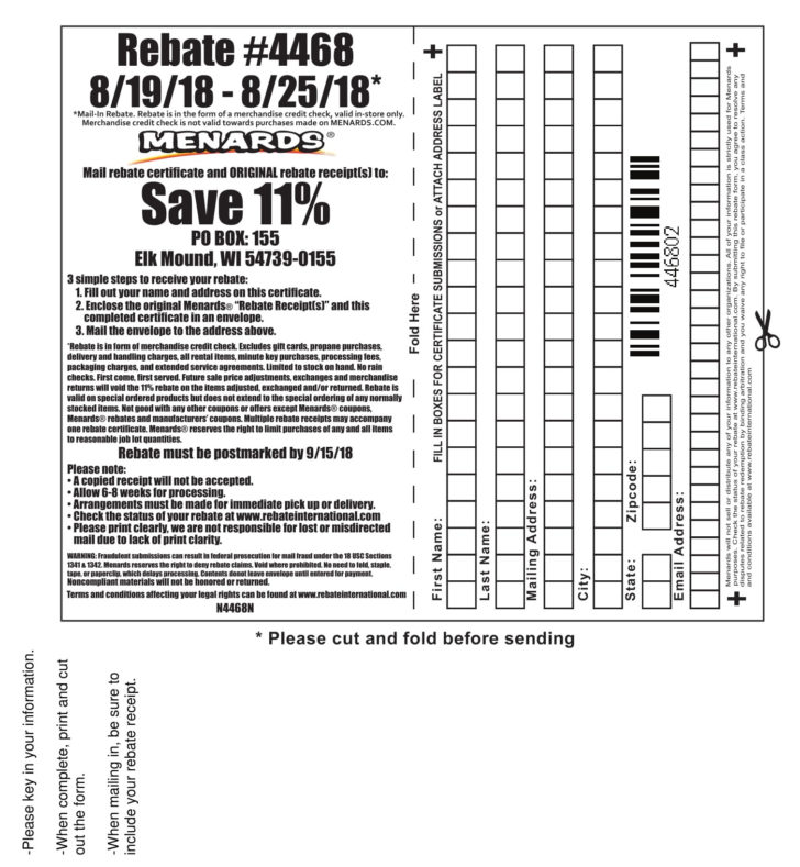 Menards Rebate Forms 6979