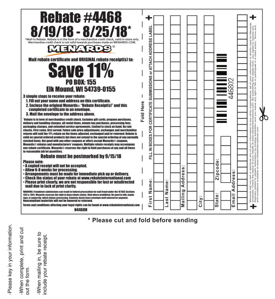 How To Print Menards Rebate Form