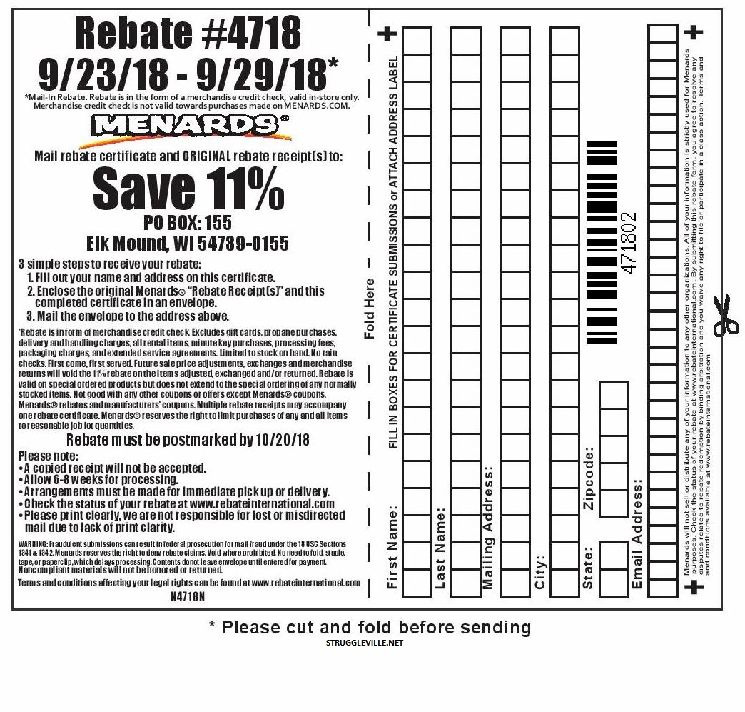 Menards 11 Rebate 4718 Purchases 9 23 18 9 29 18 Printable Crossword 