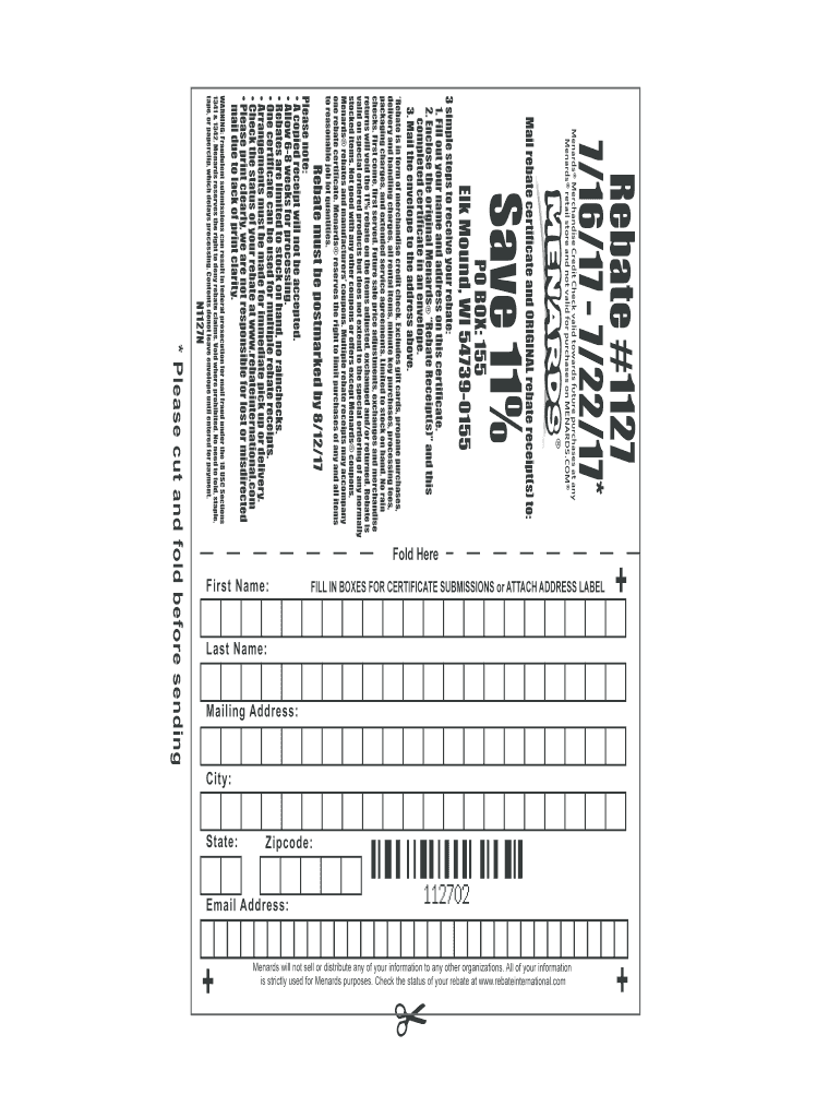 Menards Rebate Forms