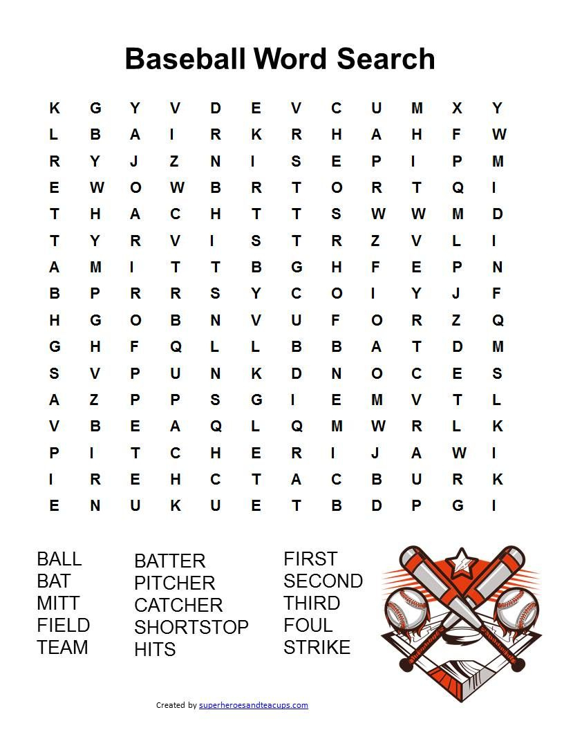 Baseball Crossword Puzzles Printable Free