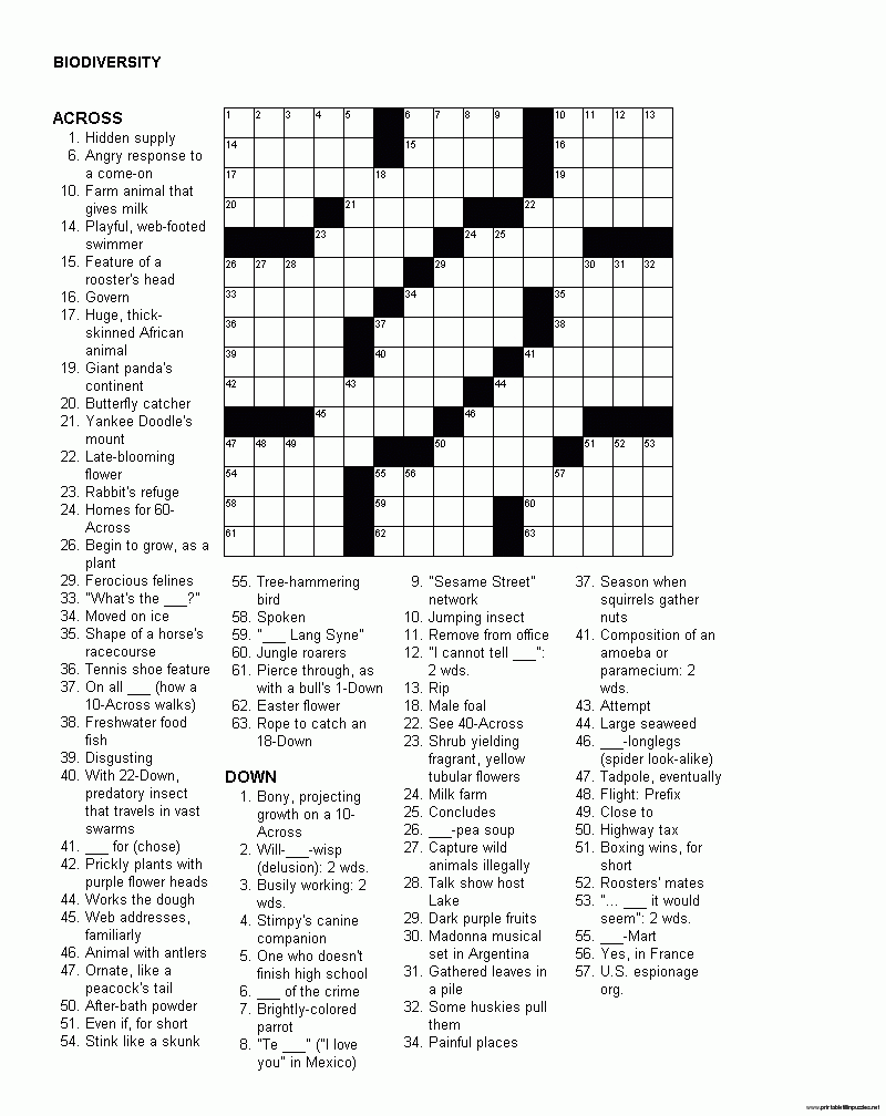 Mirroreyes Free Printable Crosswords