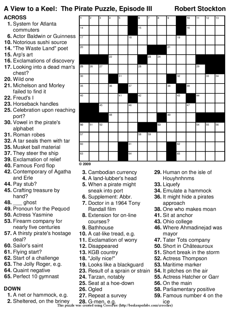 Printable Crossword Nz