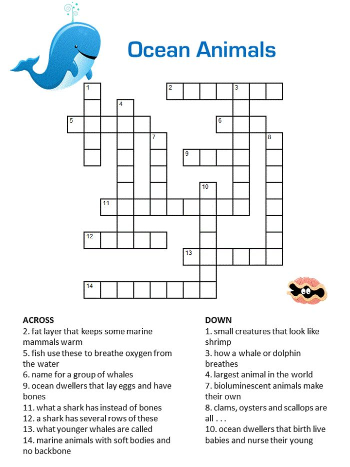 Printable Crossword Puzzles For Kids