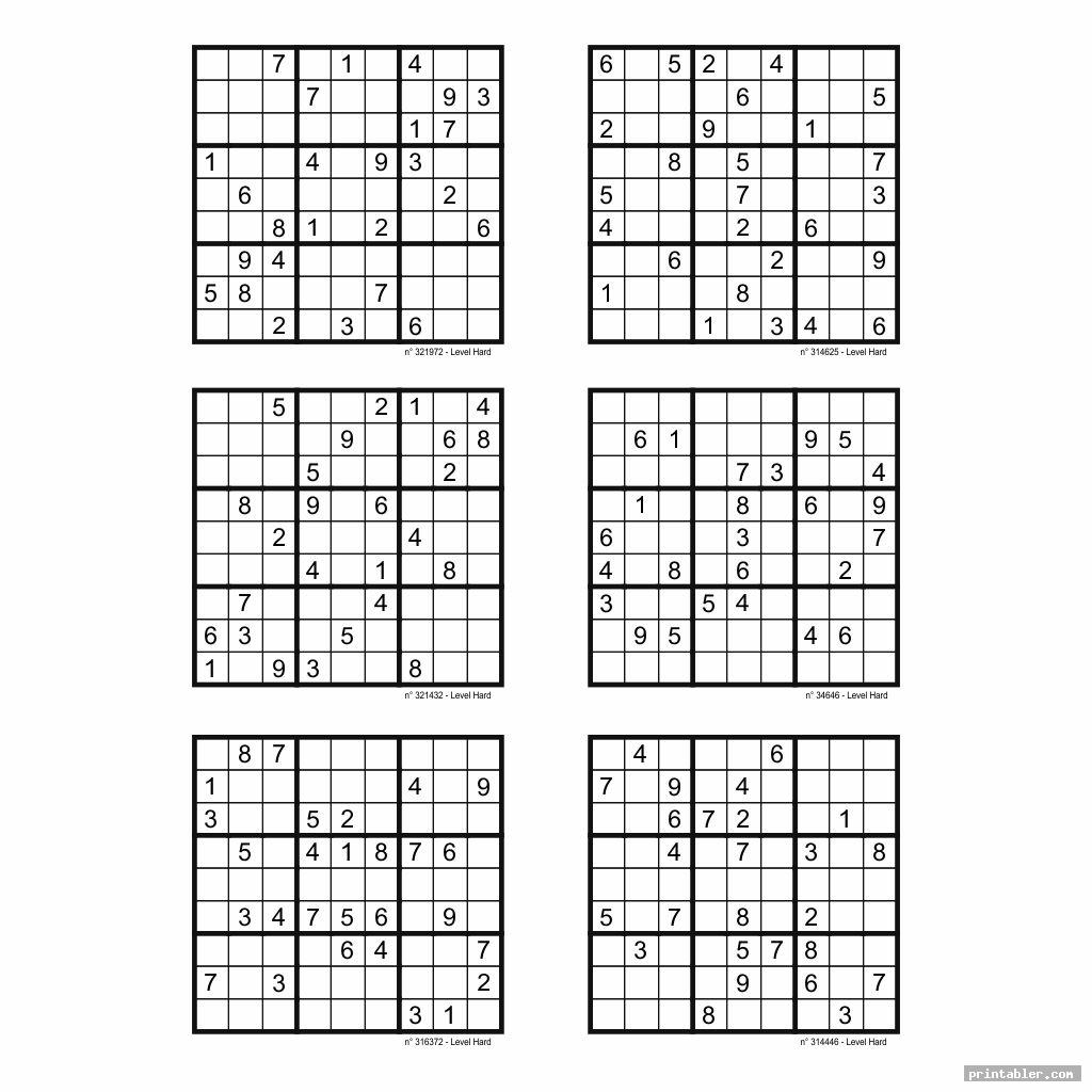 Printable Sudoku Puzzles Free 6 Per Page