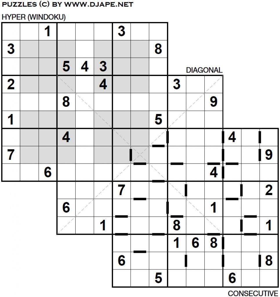 Free Printable Loco Sudoku Puzzles