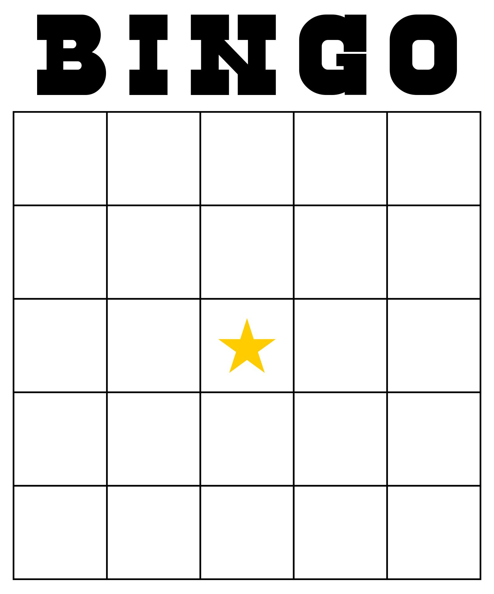 Printable Blank Bingo Cards