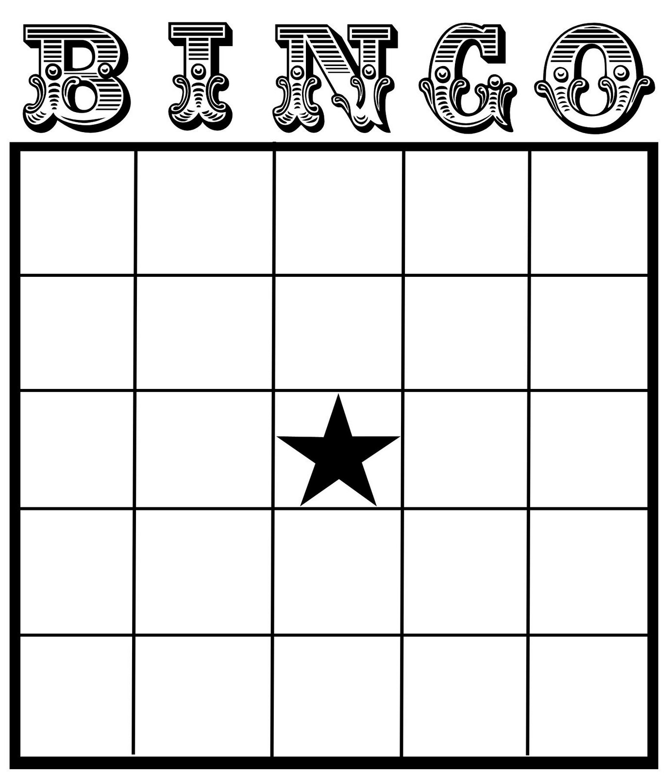 Printable Blank Bingo Cards