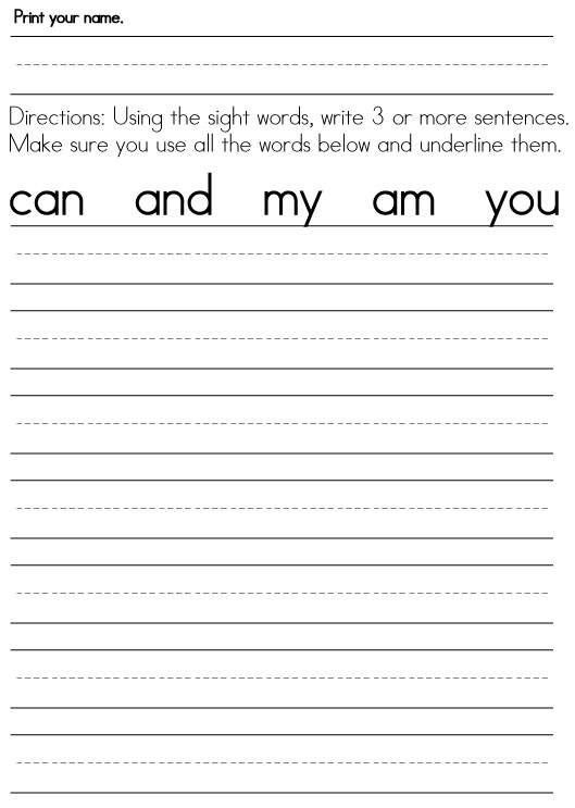 1st Grade Writing Worksheets