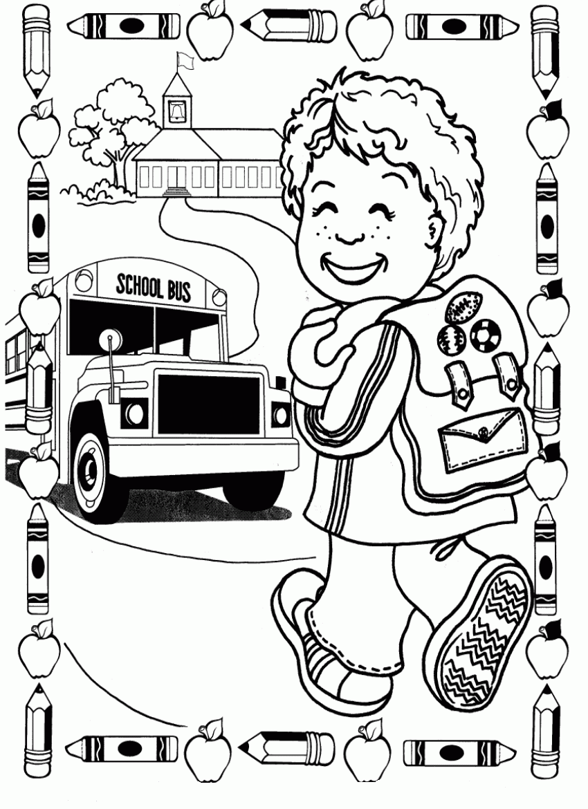 First Day Of School Coloring Pages